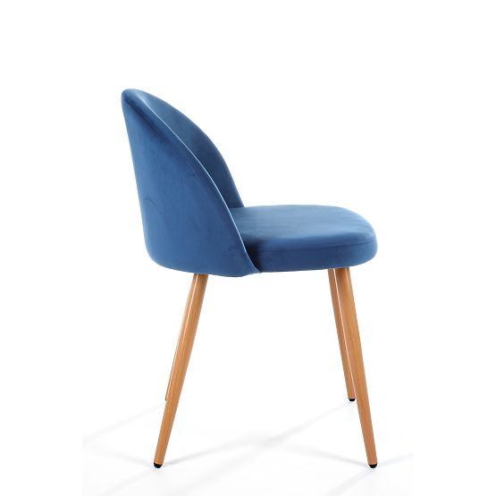 4 x Zamatová čalúnená stolička SJ.075 Modrá