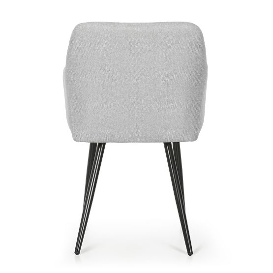 4x Čalúnená stolička so štvorcovým prešívaním Svetlosivá LUXANO Čierne nohy látka Lumos