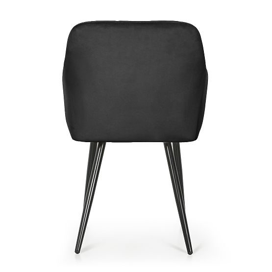 6x Čalúnená stolička so štvorcovým prešívaním Čierna LUXANO Čierne nohy