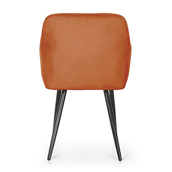 6x Čalúnená stolička so štvorcovým prešívaním Medená LUXANO Čierne nohy