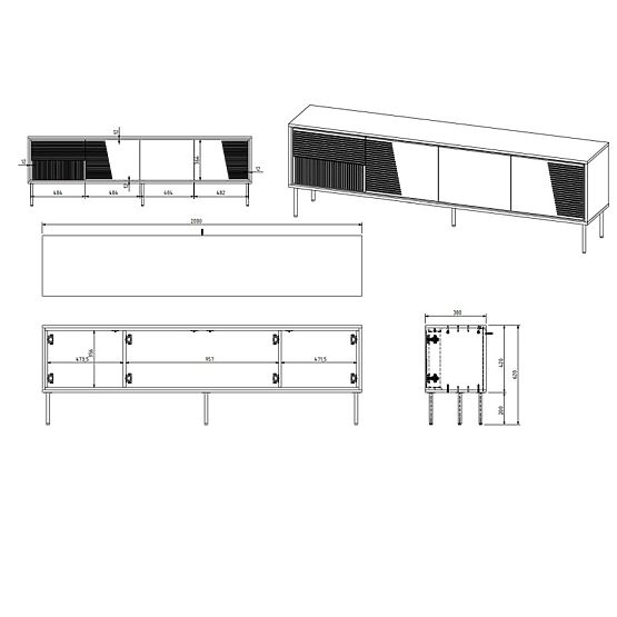 ABI TV stolík čierny mat/ čierny mat