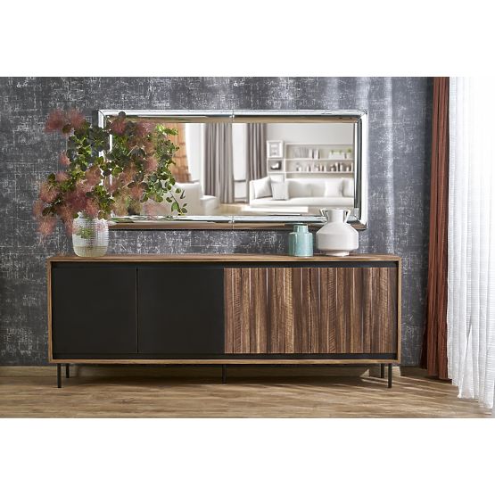 ABISSO nástenné zrkadlo, strieborné (1p=1ks)