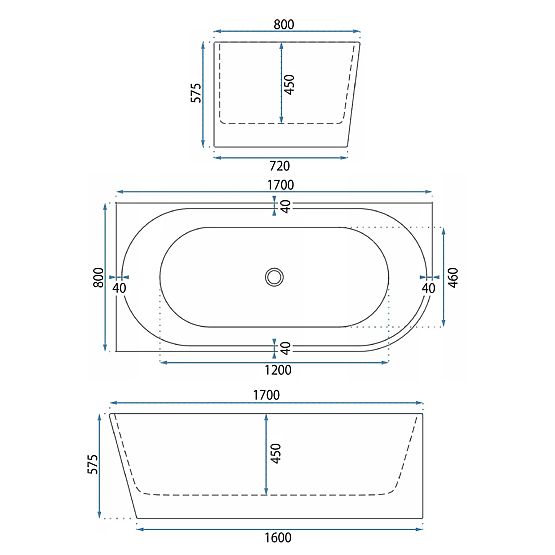 Akrylátová Rohová Vaňa WENUS ĽAVÁ 170