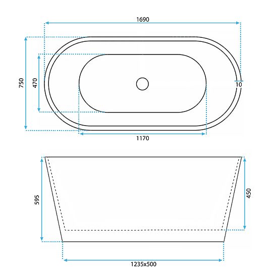 Akrylátová voľne stojaca vaňa ROMA 170