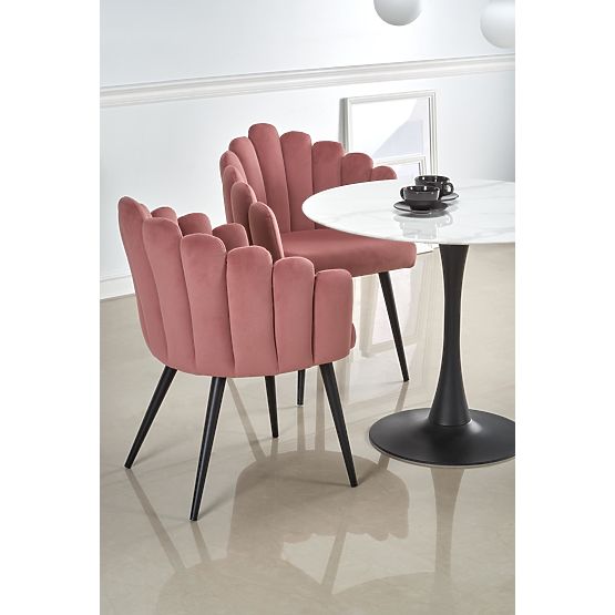 AMBROSIO okrúhly stôl, doska - sklo, noha - čierna (2p=1ks)