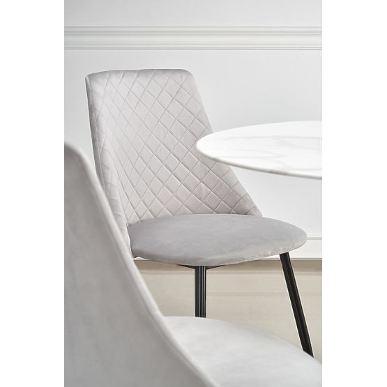 AMBROSIO okrúhly stôl, doska - sklo, noha - čierna (2p=1ks)