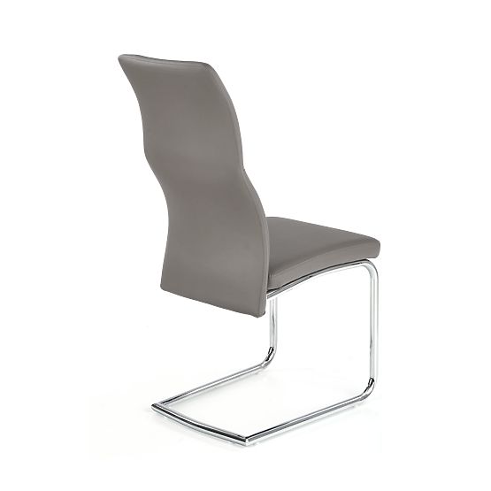 ARCO Chrómovaná kovová stolička / eko koža farba popol (1p=2ks)