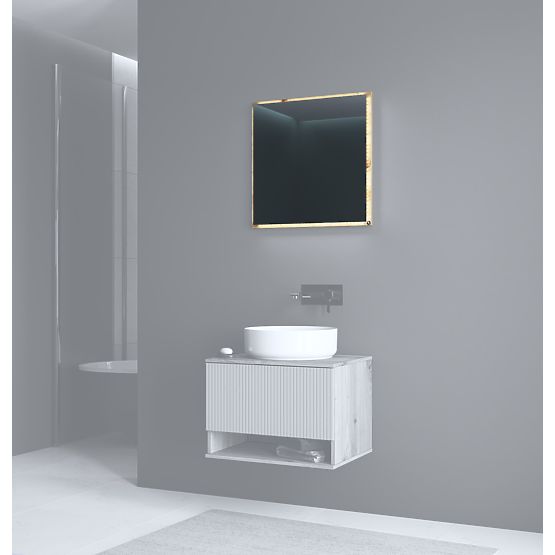 AVIOLA Zrkadlo 60 cm + LED dub artisan (1p=1ks)