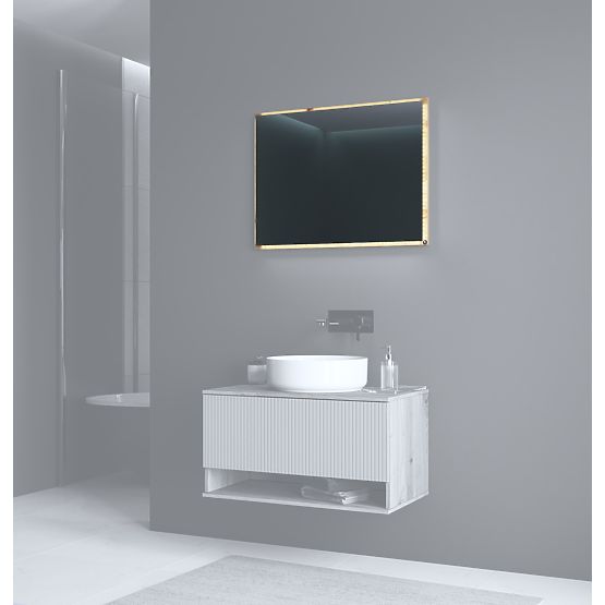 AVIOLA Zrkadlo 80 cm + LED dub artisan (1p=1ks)