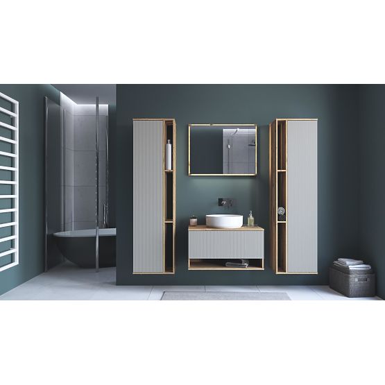 AVIOLA Zrkadlo 80 cm + LED dub artisan (1p=1ks)