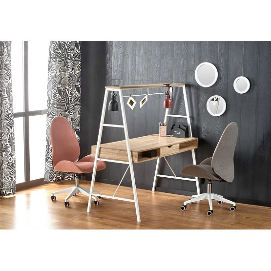 B48 písací stôl dub sonoma / biely (1p=1ks)