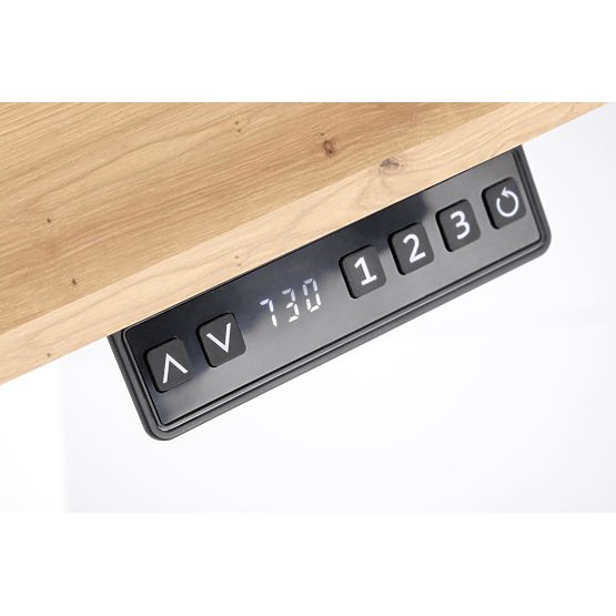 B53 písací stôl s funkciou nastavenia výšky, dub artisan / čierna (2p=1ks)
