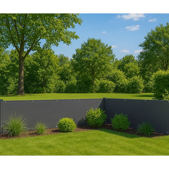 Balkónová clona s kovaním 100x500 cm tieniaca sieť + inštalačné prvky sivá MultiGarden