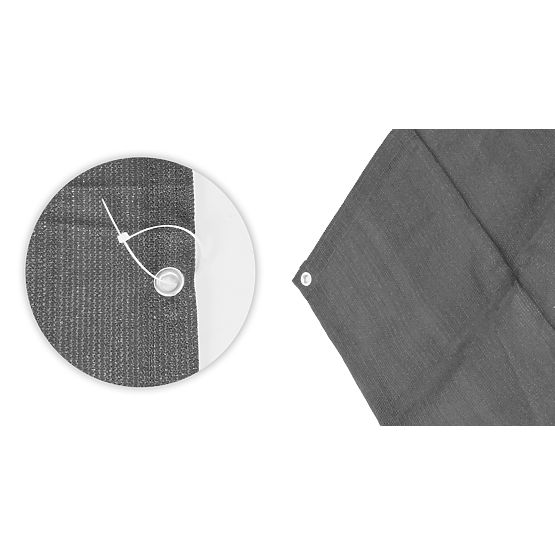 Balkónová clona s kovaním 100x700 cm tieniaca sieť + inštalačné prvky sivá MultiGarden