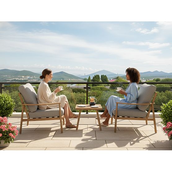 Balkónový nábytok z hliníka (2 kreslá + stolík) SERANO