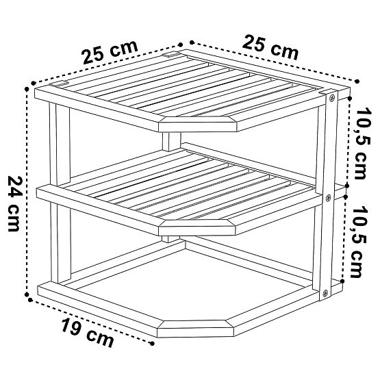 Bambusová rohová kuchynská polica DEDAL