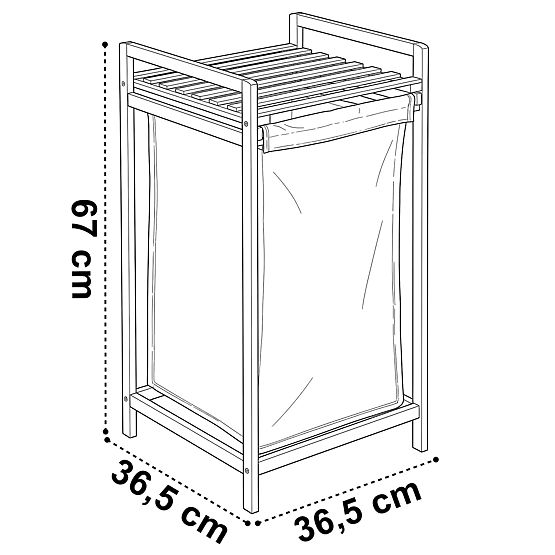 bambusový kôš na bielizeň alebo hračky HANOI 1 priehradka