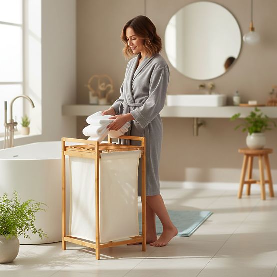 bambusový kôš na bielizeň alebo hračky HANOI 1 priehradka