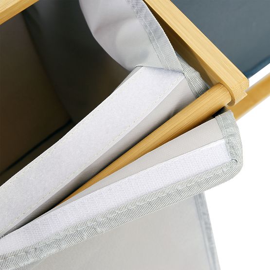 Bambusový kôš na bielizeň alebo hračky HANOI 2 priehradky DUO FARBA