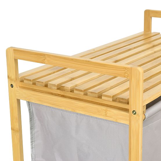 Bambusový kôš na bielizeň alebo hračky HANOI 2 priehradky DUO FARBA