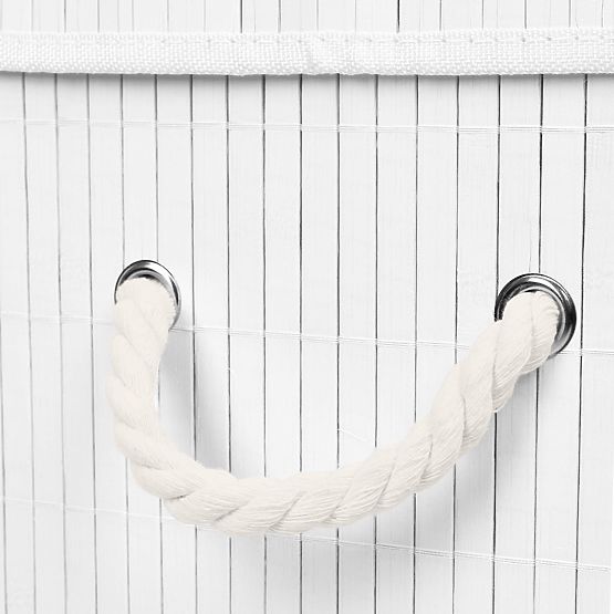 Bambusový kôš na bielizeň s vekom SOREN 80L biely