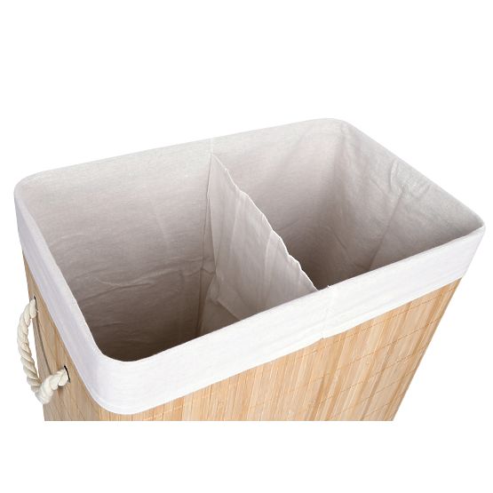 Bambusový kôš na bielizeň Soren 2 komory prírodný