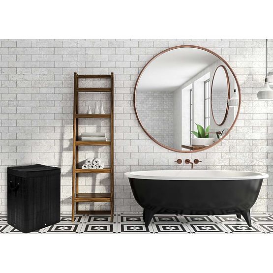 Bambusový kôš na prádlo s vekom 100L čierny