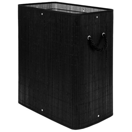 Bambusový kôš na prádlo s vekom 100L čierny