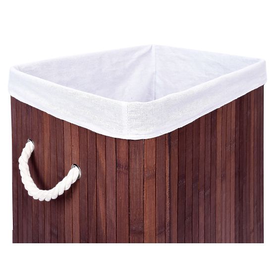 Bambusový kôš na prádlo s vekom SOREN 80L wenge