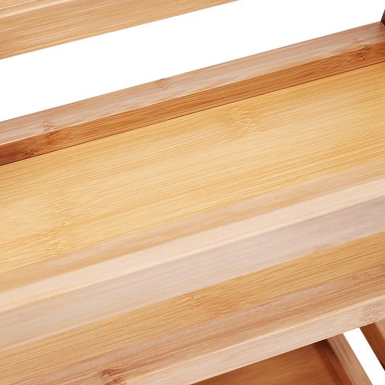 Bambusový regál na kolieskach INAKI 3 úrovne prírodný