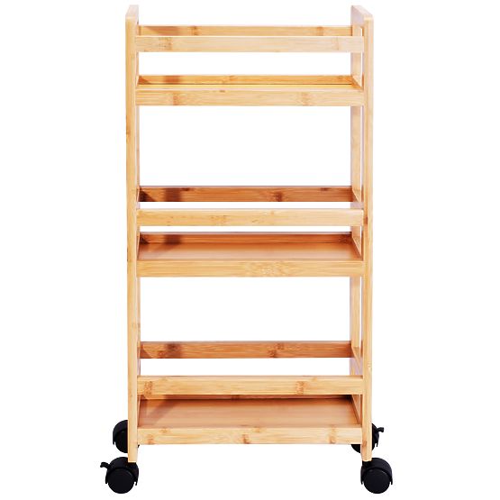 Bambusový regál na kolieskach INAKI 3 úrovne prírodný