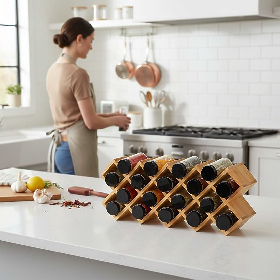 Bambusový stojan na korenie KOCHEN 18 pohárov