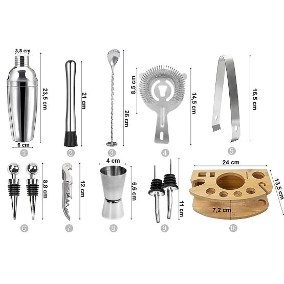 Barmanská sada BRADFORD 10 kusov