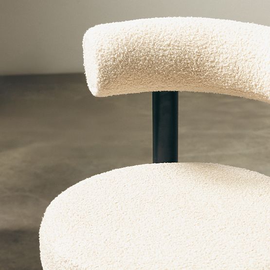 Barová stolička Pedro, béžová/čierne nohy, boucle