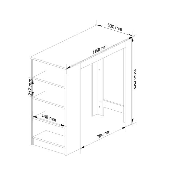 Barový stôl pod barovú stoličku 115 cm Biely