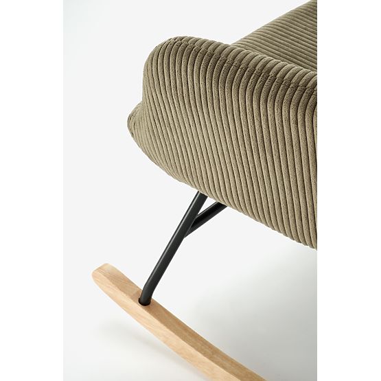 BELMIRO relaxačné kreslo s funkciou hojdania, olivové (1p=1ks)