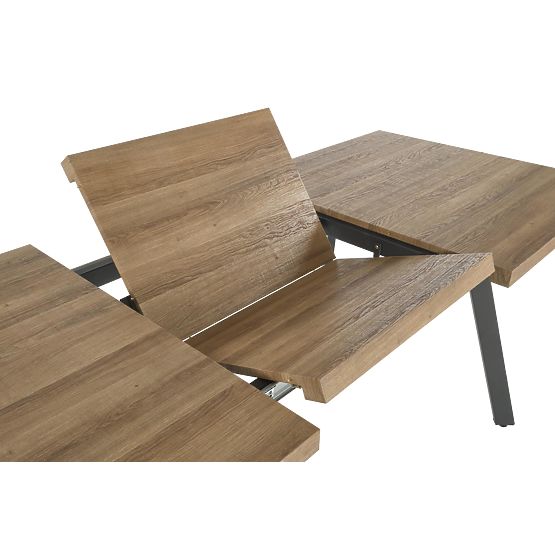 BERLIN rozkladací stôl 140-180 cm, doska - orechová, rám - čierny (2p=1ks)