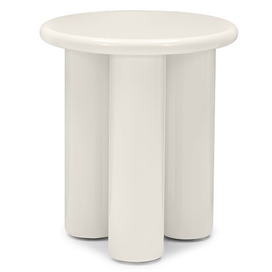 Bočný stolík Blair 40 cm, krémový, lesklý