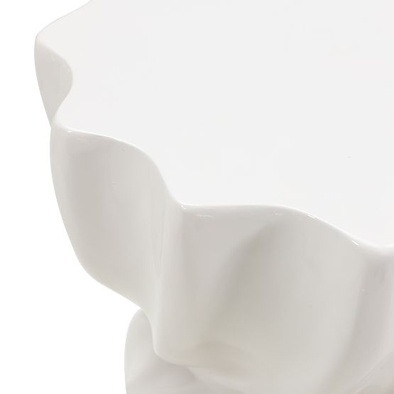 Bočný stolík Bloom 35 cm, šedobéžový, lesklý