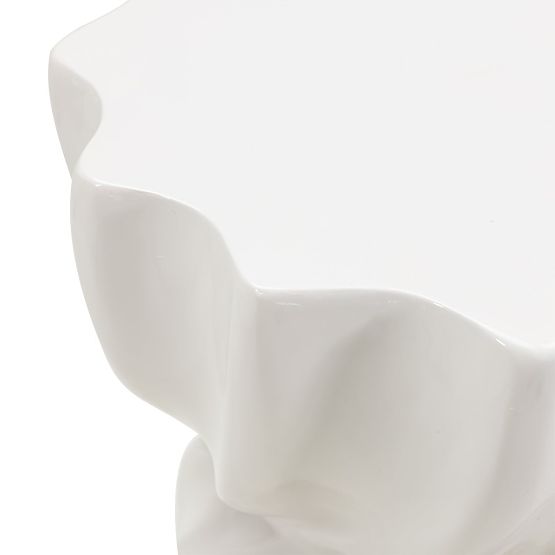 Bočný stolík Bloom 35 cm, šedobéžový, lesklý