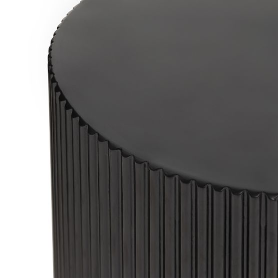 Bočný stolík Ermanno, 35 cm, čierny, ryhovaný