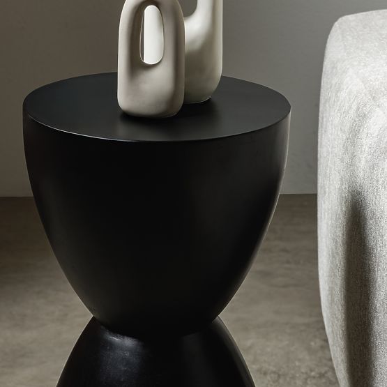 Bočný stolík Lavia 35 cm, čierny, mango drevo