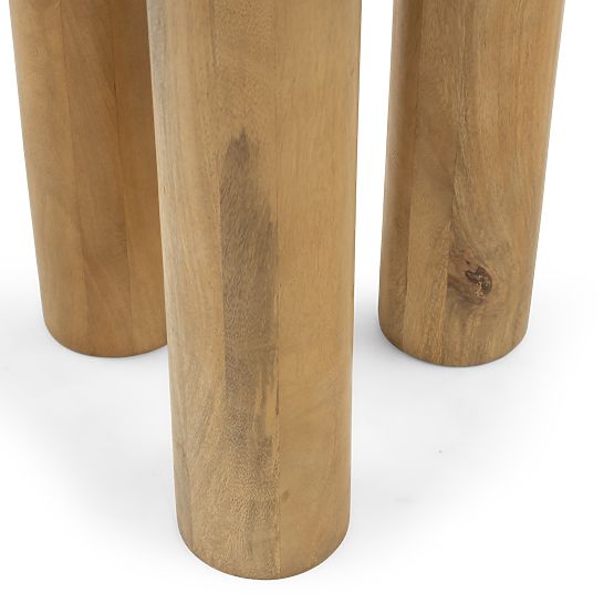 Bočný stolík Limali 50 cm, okrúhly, mangové drevo, oblé tvary