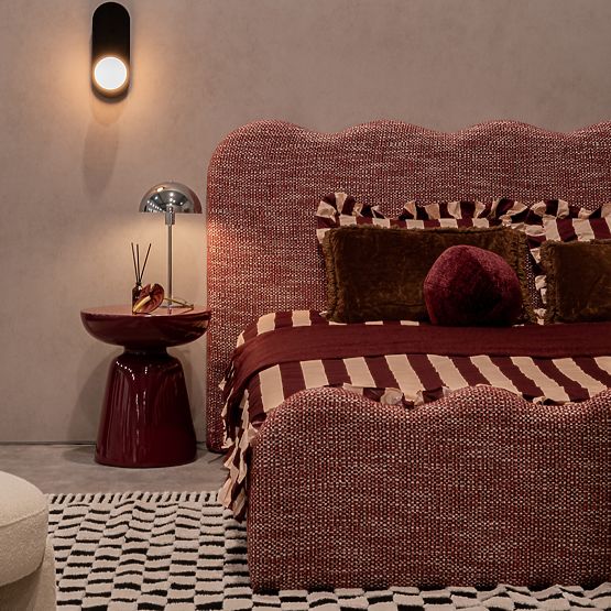 Bočný stolík Logan 40 cm, burgundská/čerešňová, lesklý