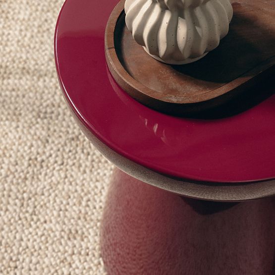 Bočný stolík Logan 40 cm, burgundská/čerešňová, lesklý
