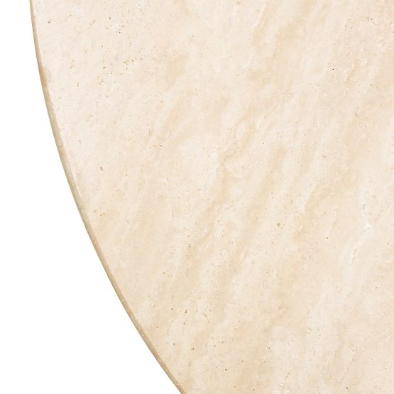 Bočný stolík Medley 50 cm, okrúhly, travertín/jaseň