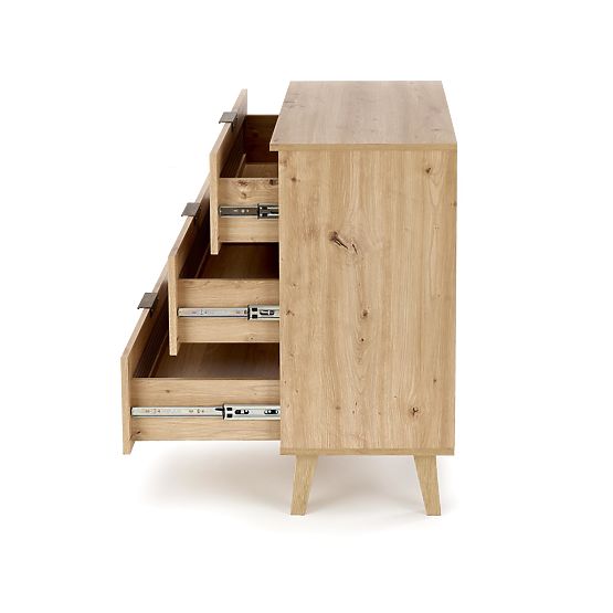 BORNEO KM-2 komoda dub artisan/čierna (1p=1ks)