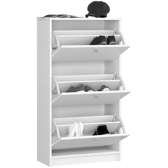 BOTNÍK 3 VÝKLOPNÉ DVERE 60 cm BIELY