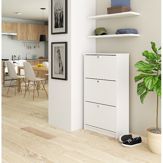 BOTNÍK 3 VÝKLOPNÉ DVERE 60 cm BIELY