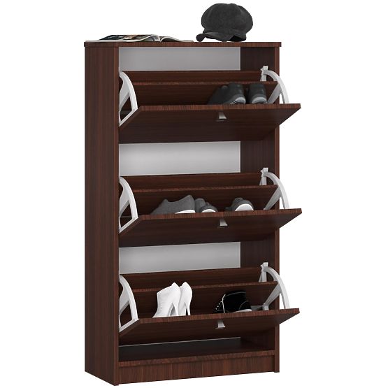 Botník 3 výklopné dvierka 60 cm - wenge